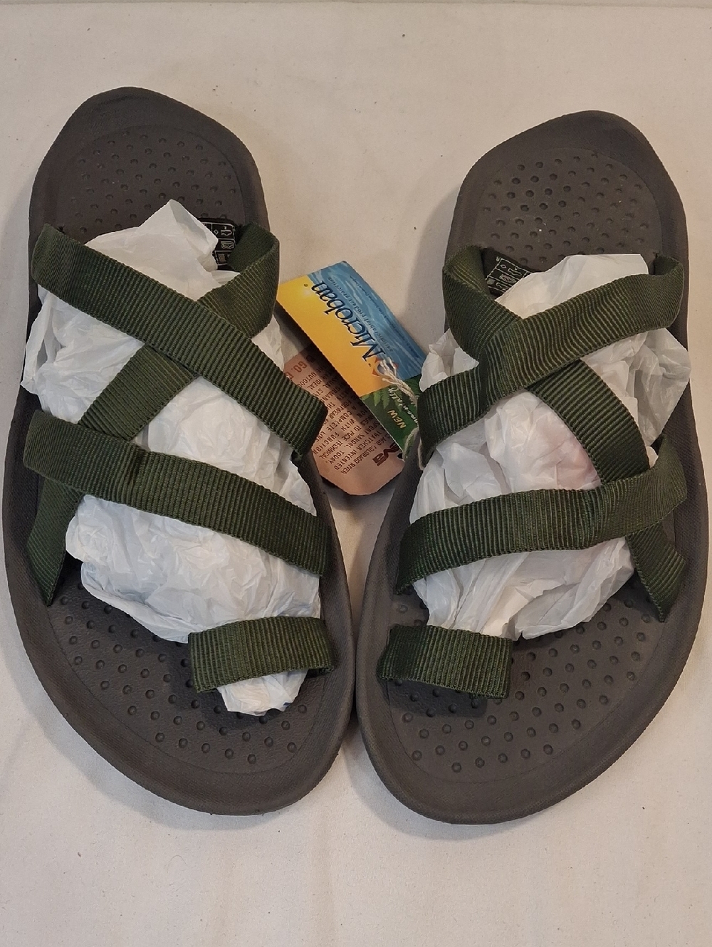 Teva Men's Olive Green Strap Slide Sandals. New With Tags. Size 10.